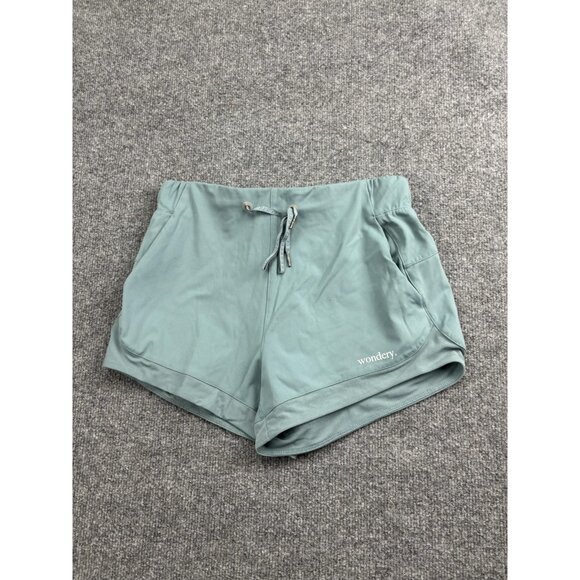 Wondery Shorts Womens Small Green Drawstring Elastic Waist Pockets Athletic Gym - Picture 1 of 7